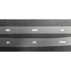 Heater control bezel labels